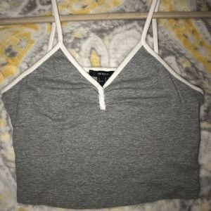 Tank grey & white crop top